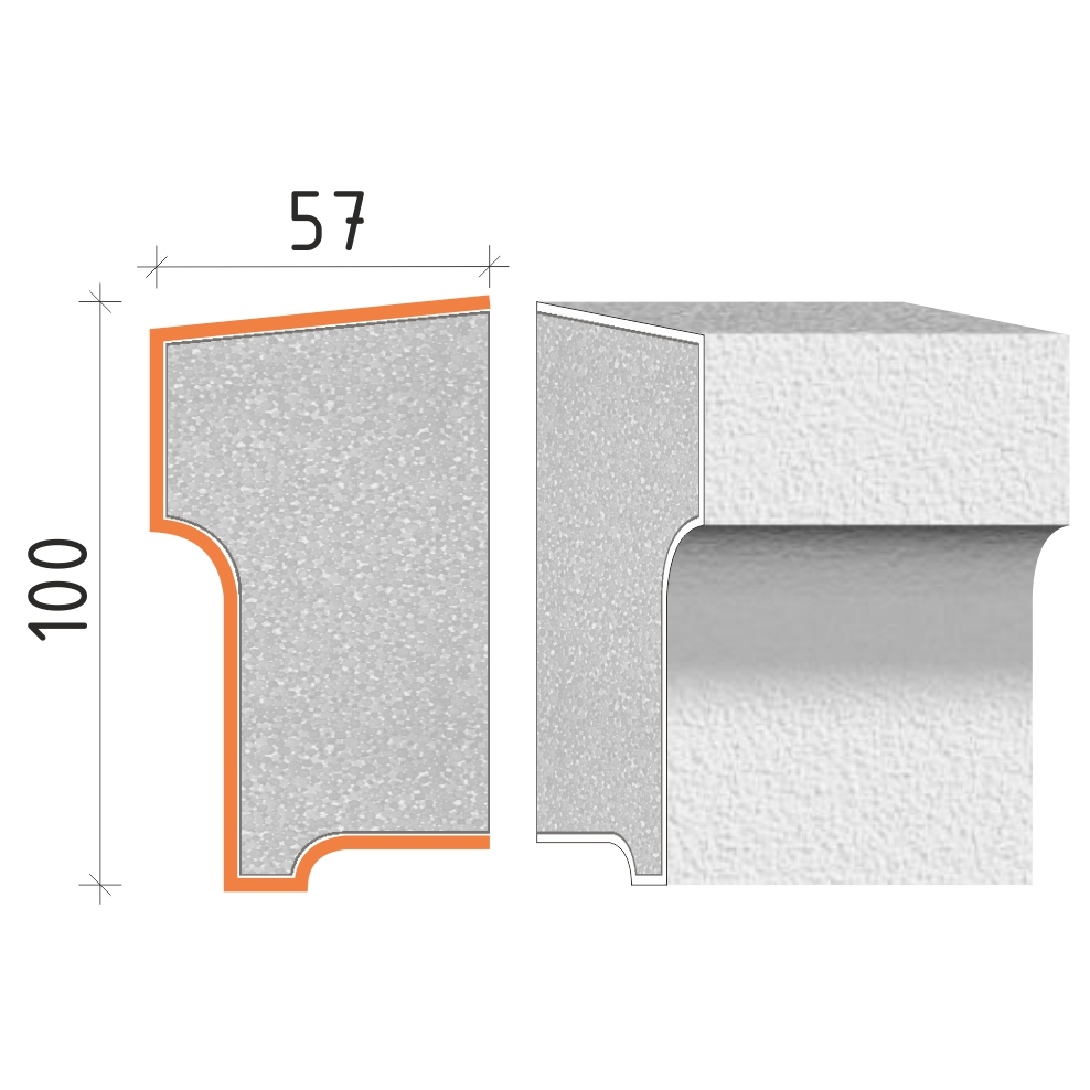 Parapetní profil 100x57 mm PP20410