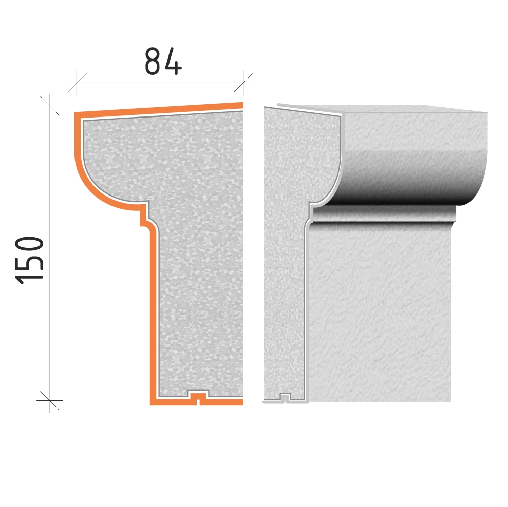 Parapetní profil 150x84mm PP15084