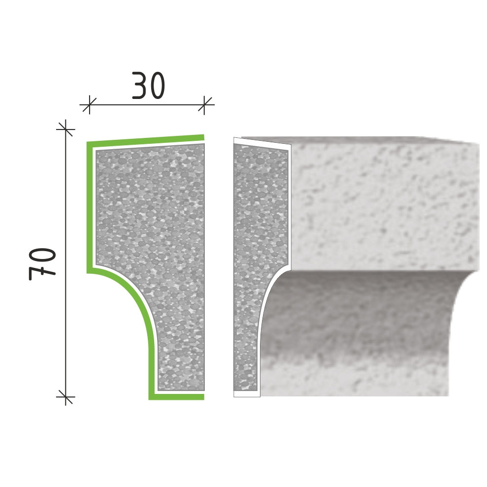 šambrána, rámový profil 70x35 mm RP10907