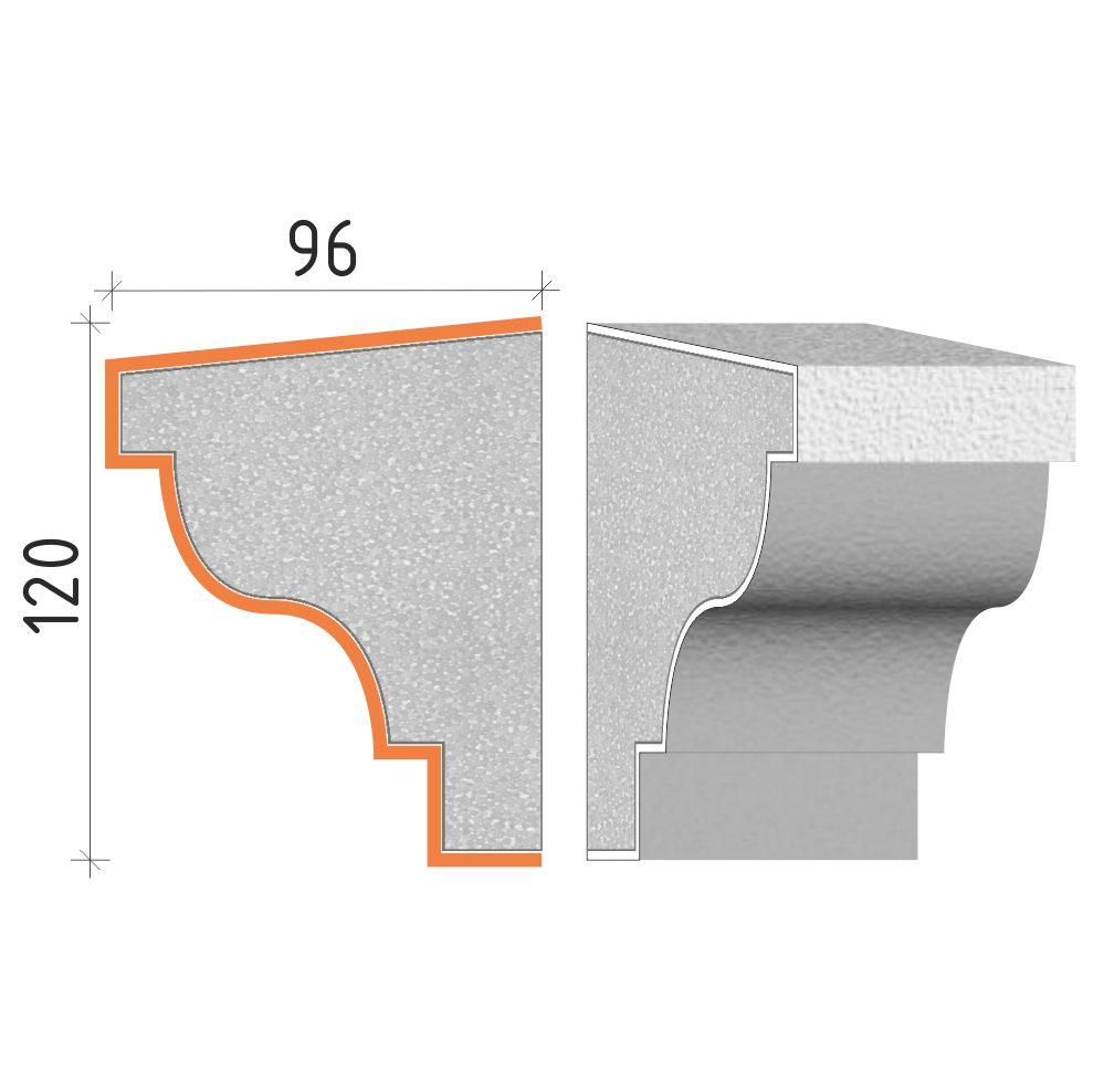 parapetní profil 120x96mm PP21112