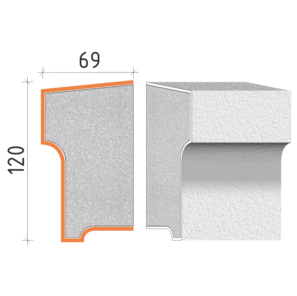 parapetní profil 120x69mm PP20412