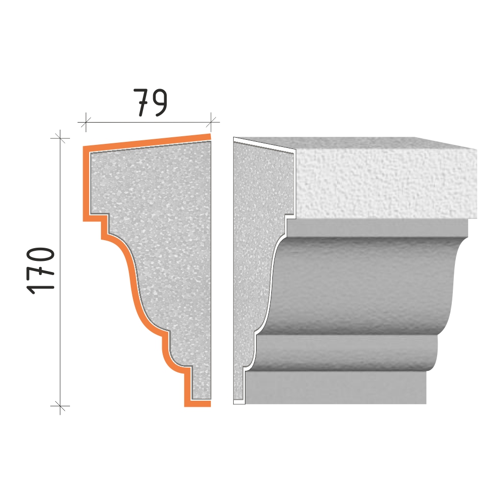 Parapetní profil 170x79mm PP21517