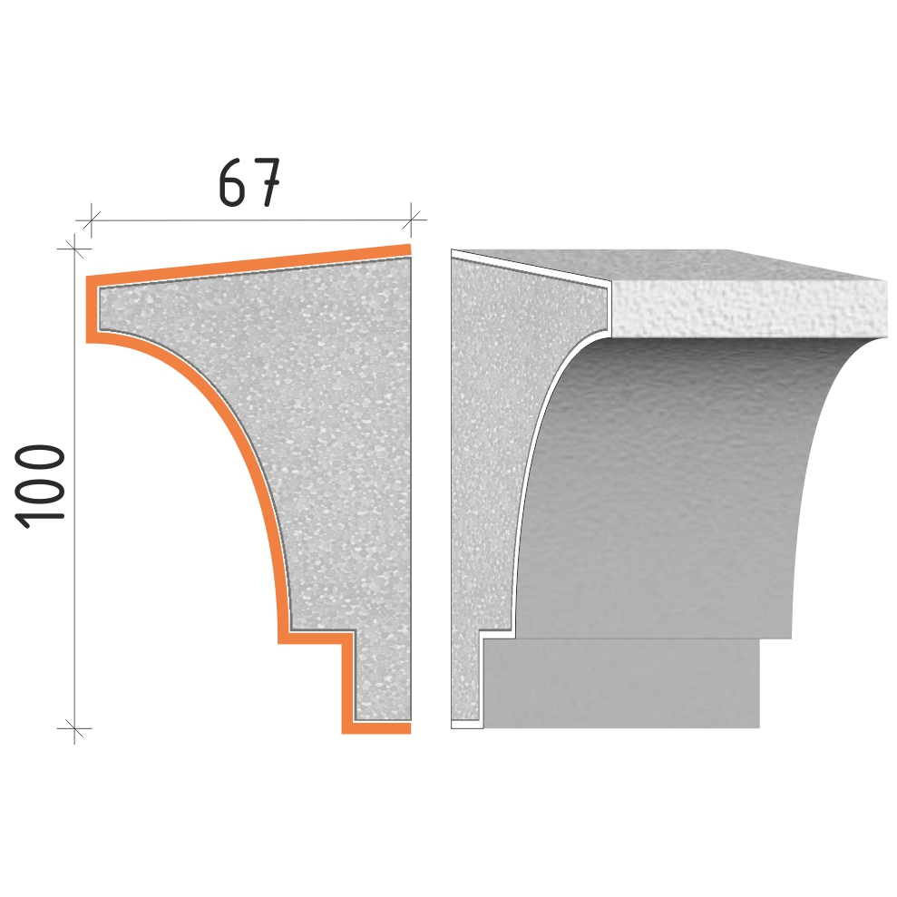 parapetní profil 100x67mm PP21810