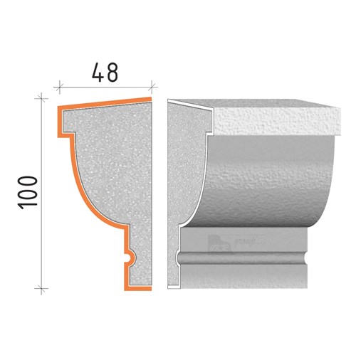 parapetní profil 100x48mm PP22110