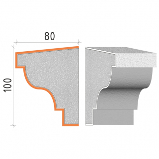 parapetní profil 100x80mm PP21110