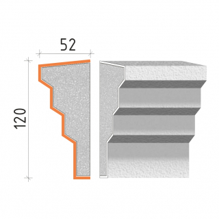 Parapetní profil 120x52 mm PP20212