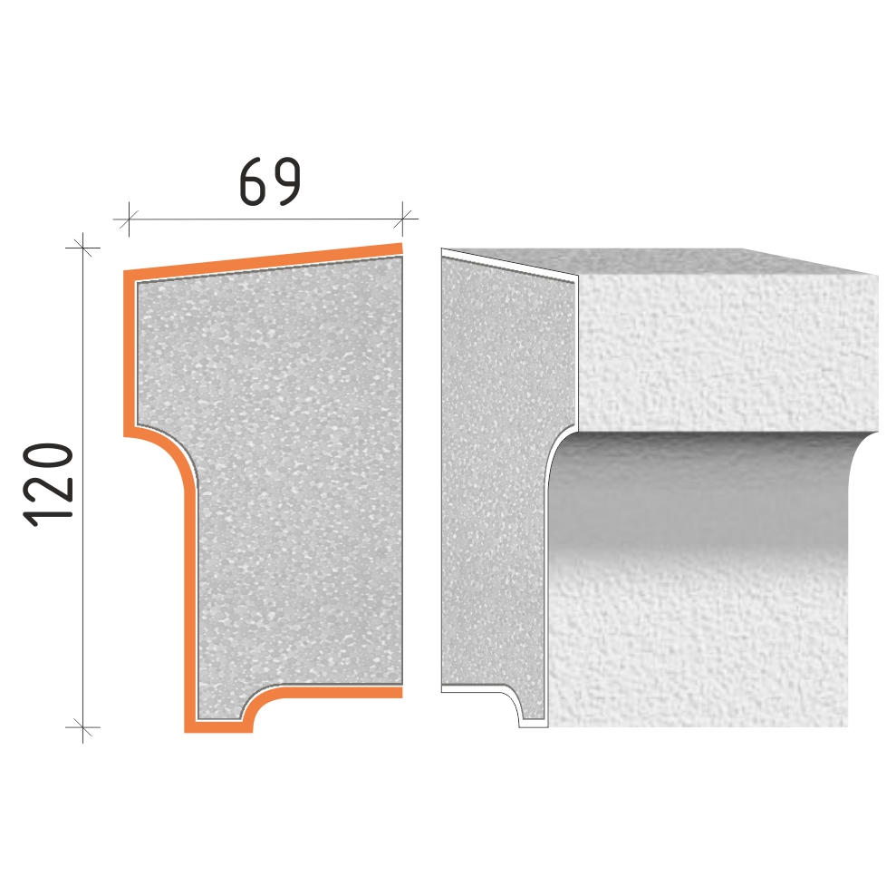 Parapetní profil 120x69mm PP20412