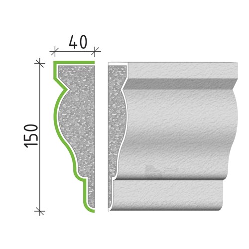 Šambrána, rámový profil 150x40mm RP11715
