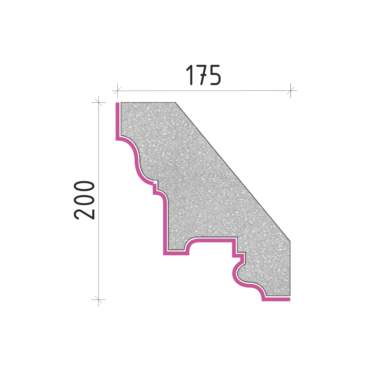 Střešní římsa 200x175mm SR51120