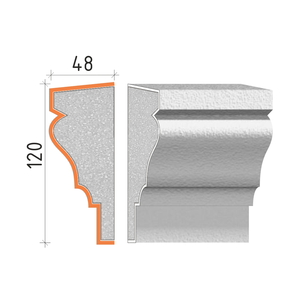 Parapetní profil 120x48mm PP21212