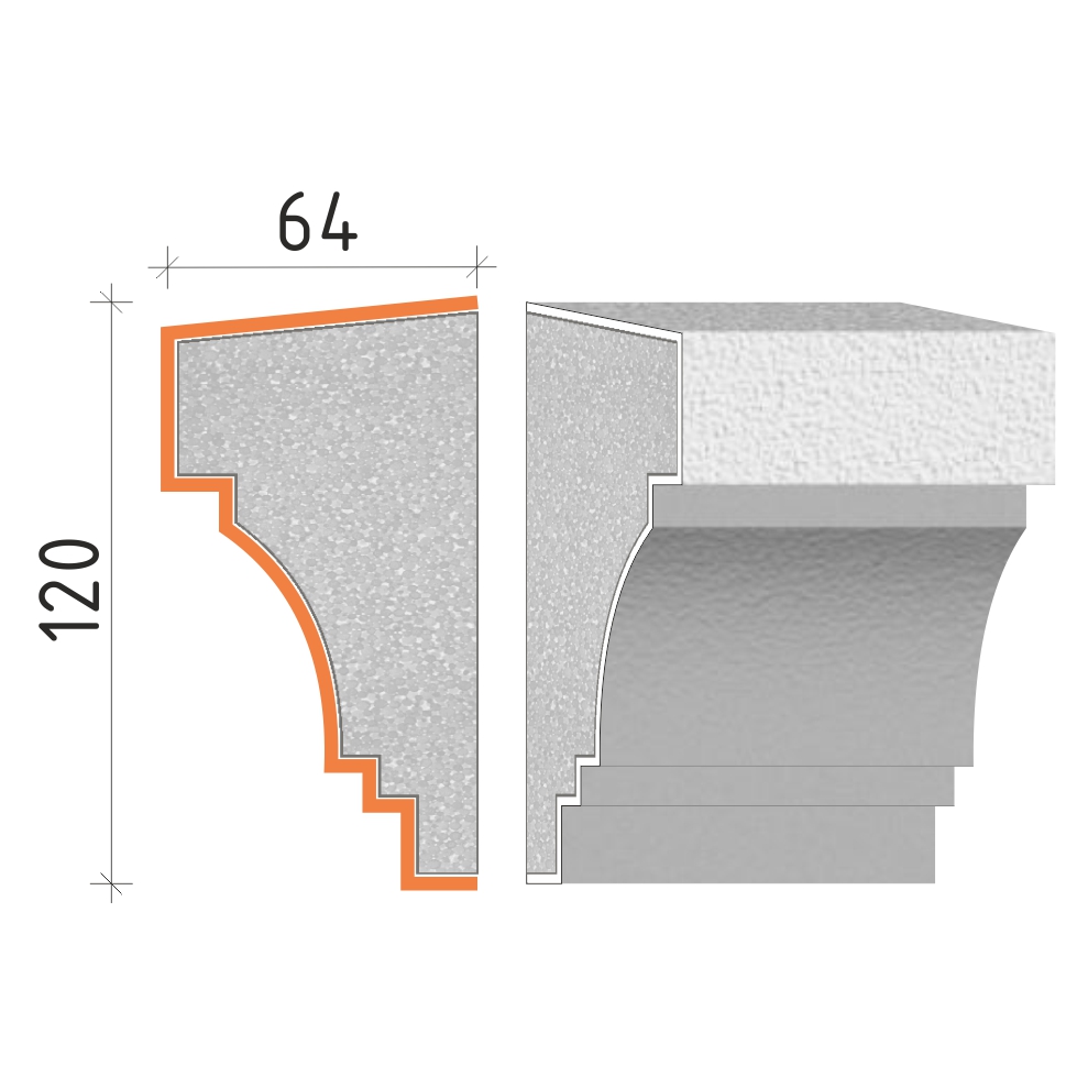 Parapetní profil 120x64mm PP20912