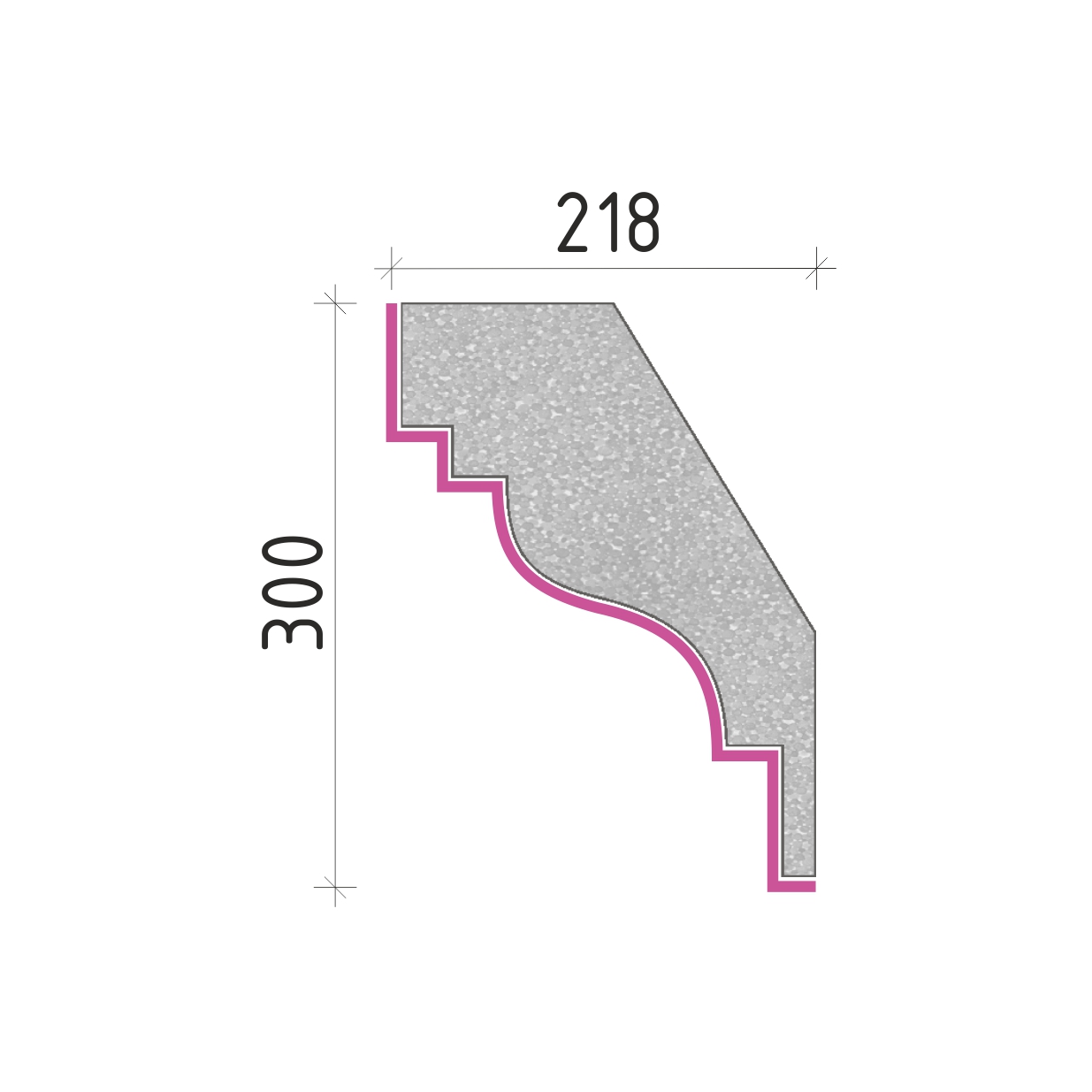 Střešní římsa 300x218mm SR51030
