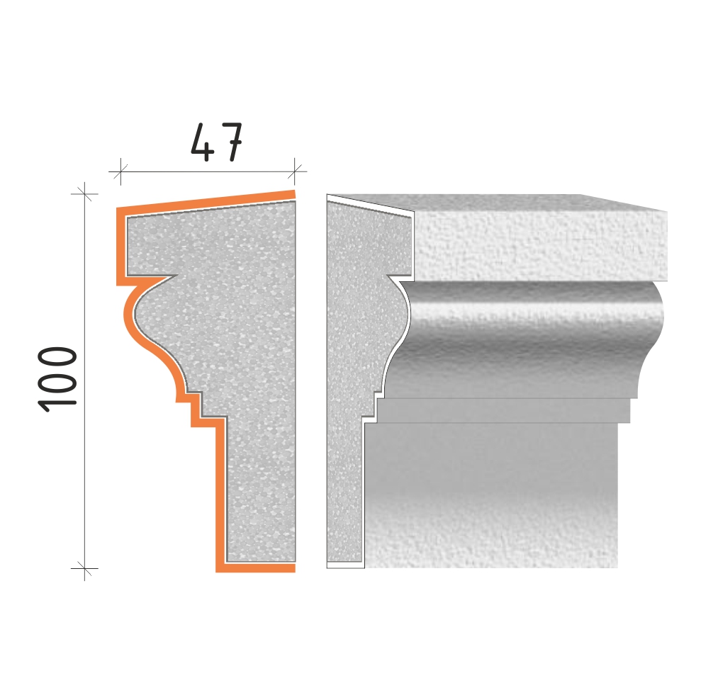 Parapetní profil 100x47mm PP21310
