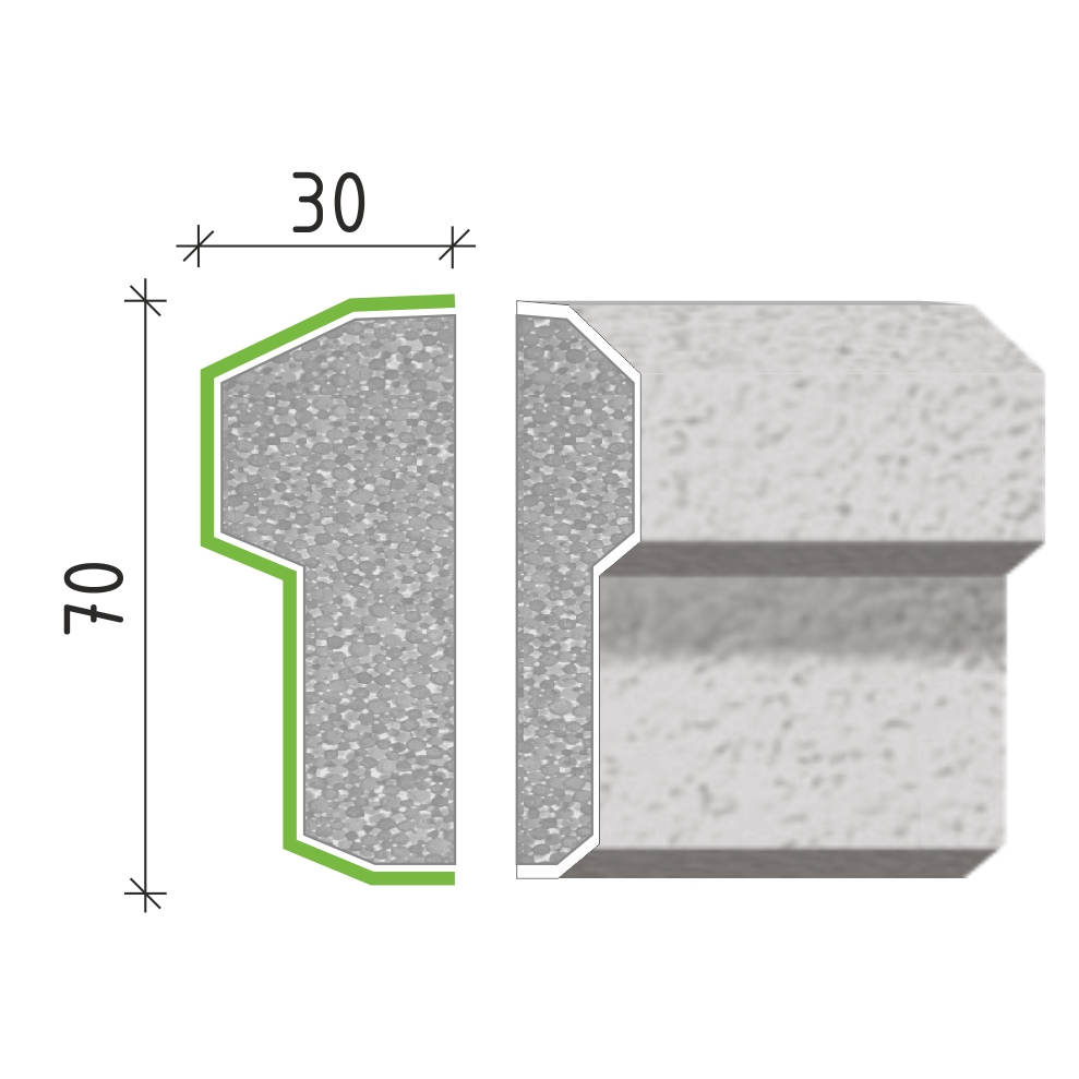 Šambrána, rámový profil 70x30 mm RP10407