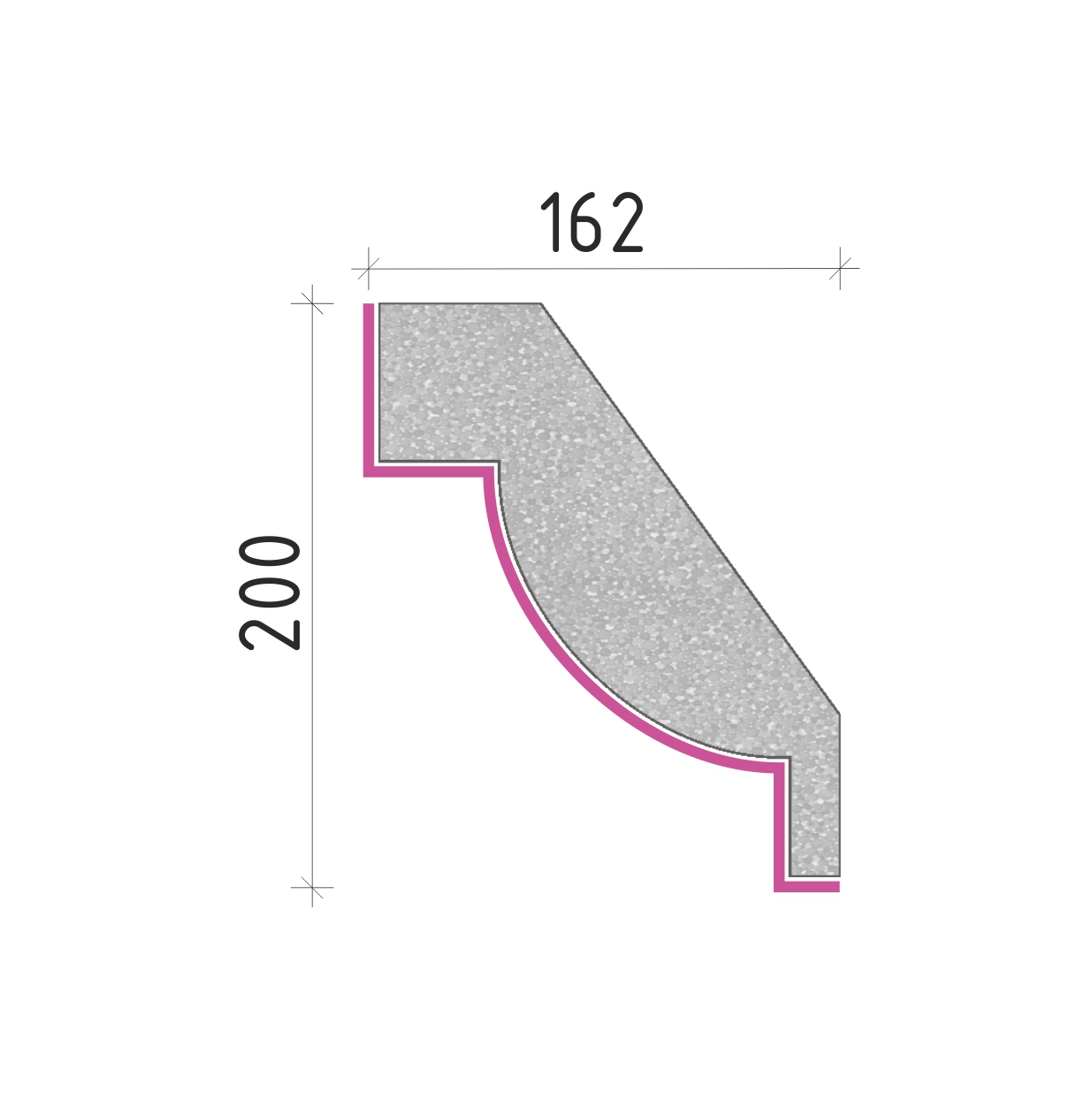 Střešní římsa 200x162mm SR50420
