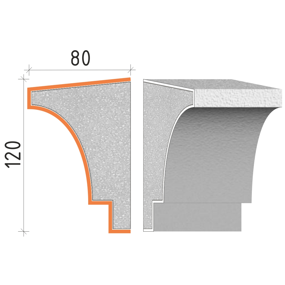 Parapetní profil 120x80mm PP21812