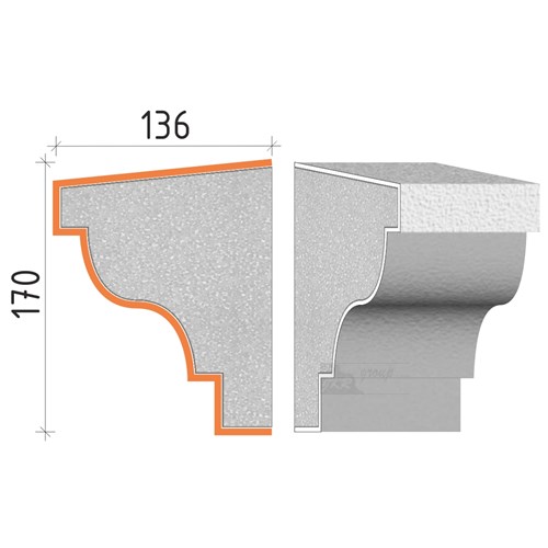 Parapetní profil 170x136mm PP21117