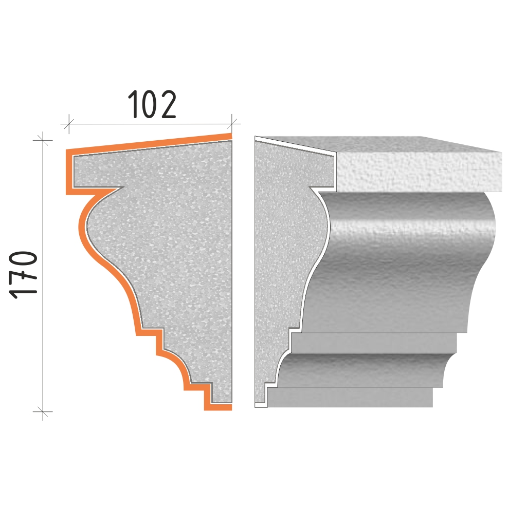 Parapetní profil 170x102mm PP21417