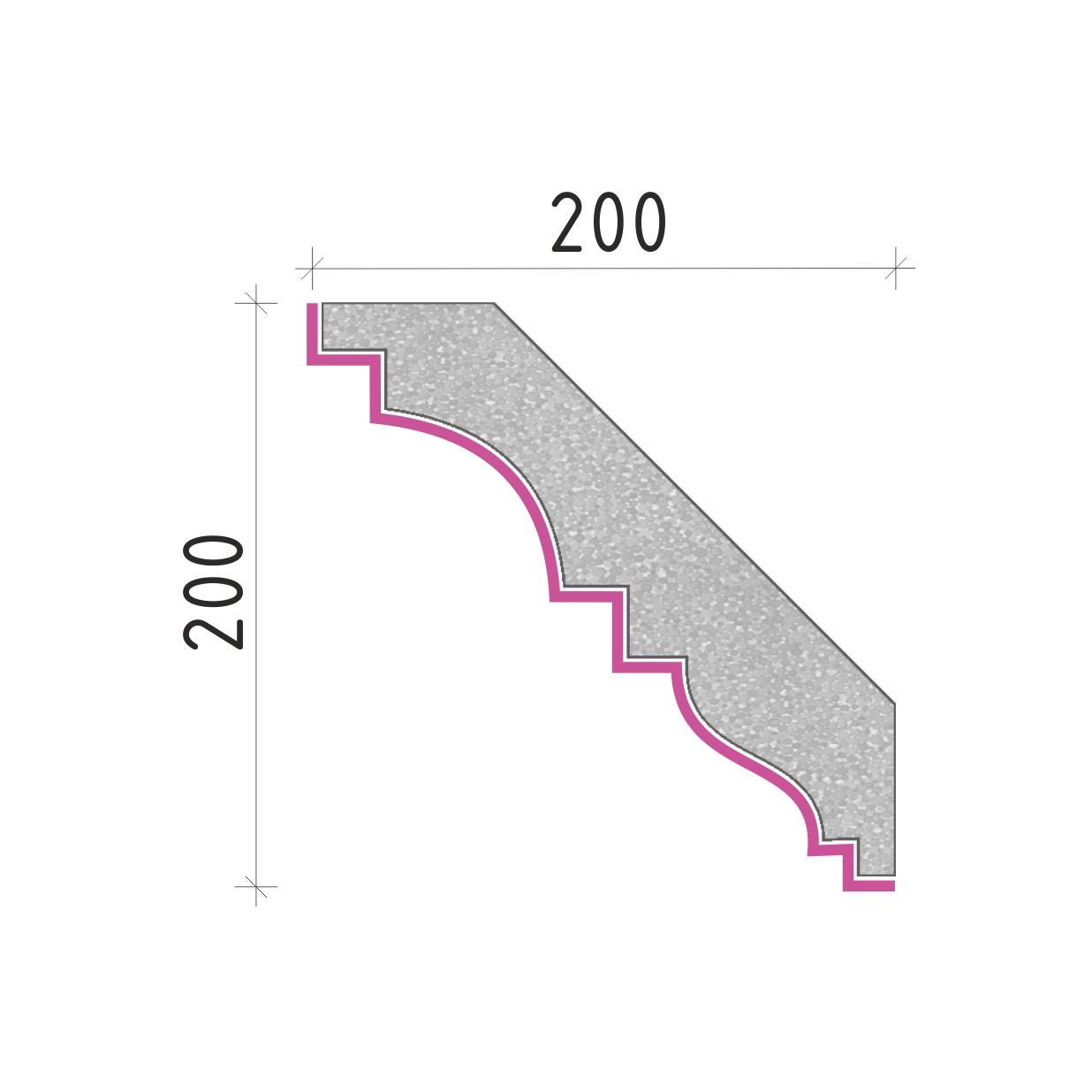 Střešní římsa 200x200mm SR50920