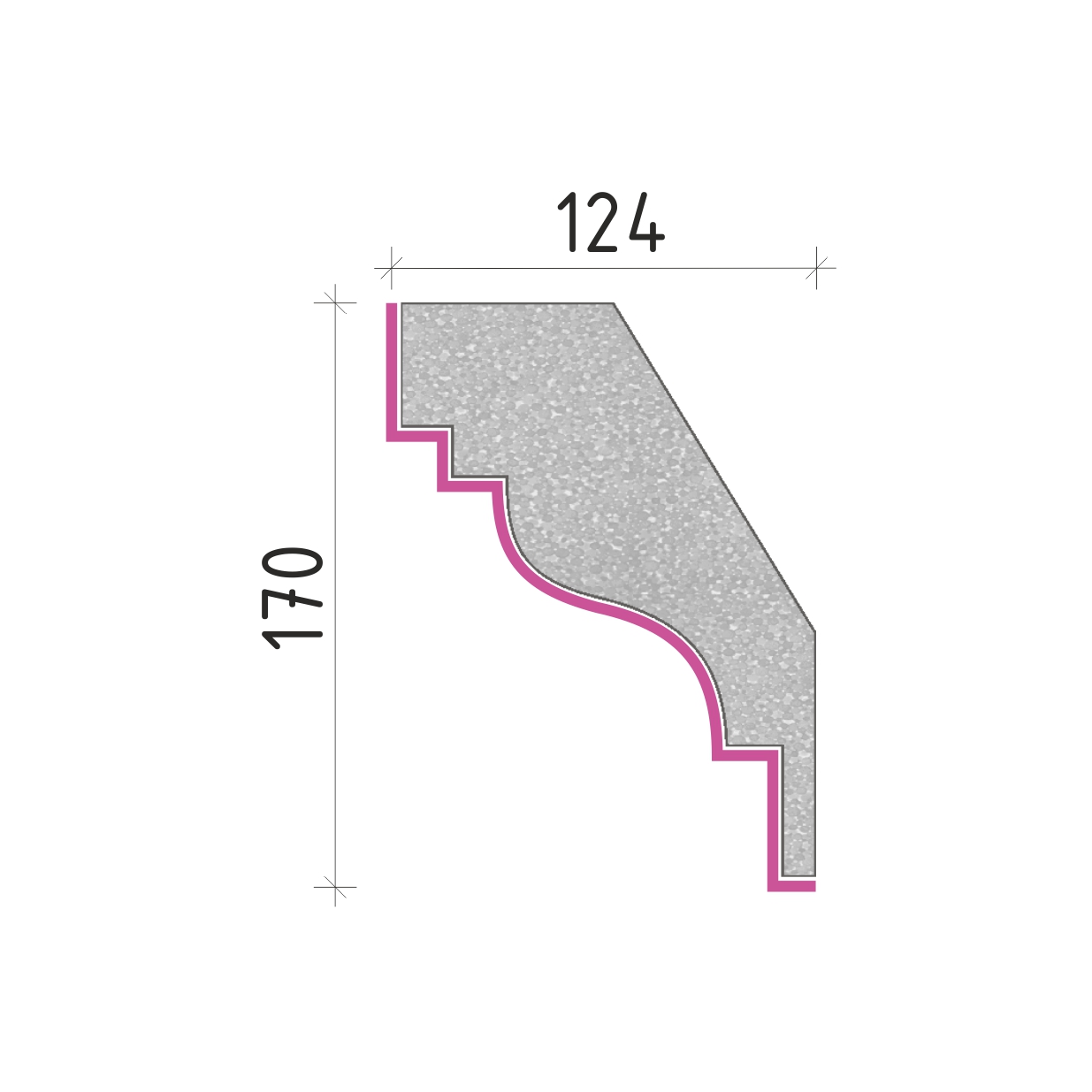 Střešní římsa 170x124mm SR51017