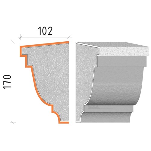 Parapetní profil 170x102mm PP22217