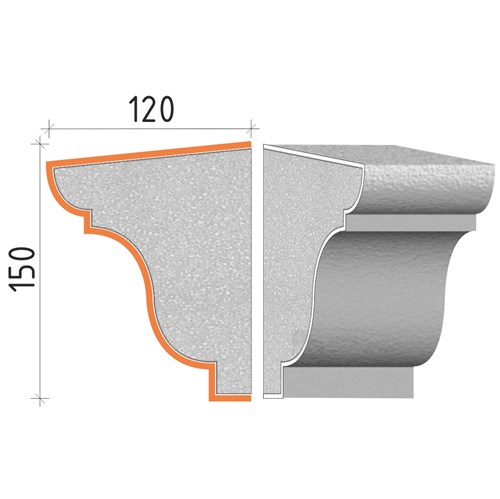 Parapetní profil 150x120mm PP21915