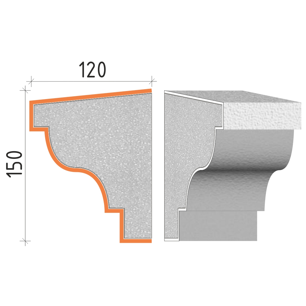 Parapetní profil 150x120mm PP21115