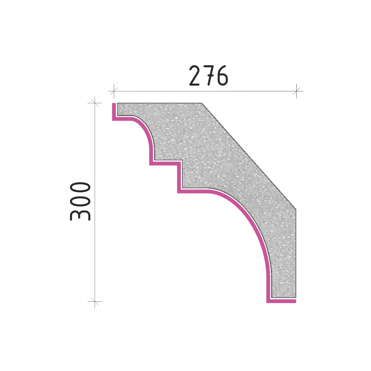 Střešní římsa 300x276mm SR50730