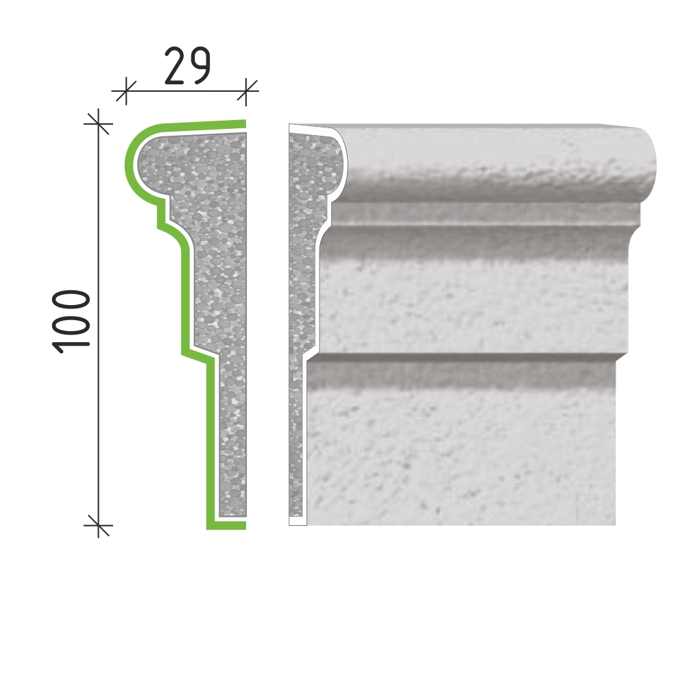 Šambrána, rámový profil 100x29mm RP11410