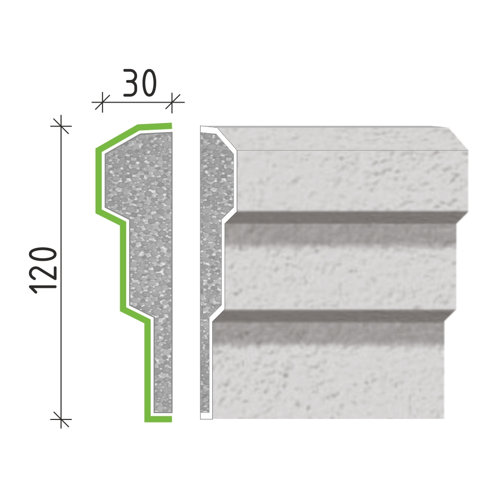 Šambrána, rámový profil 120x30 mm RP10412