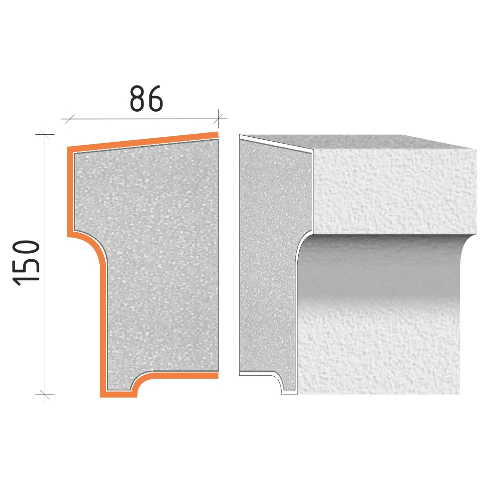 Parapetní profil 150x86mm PP20415