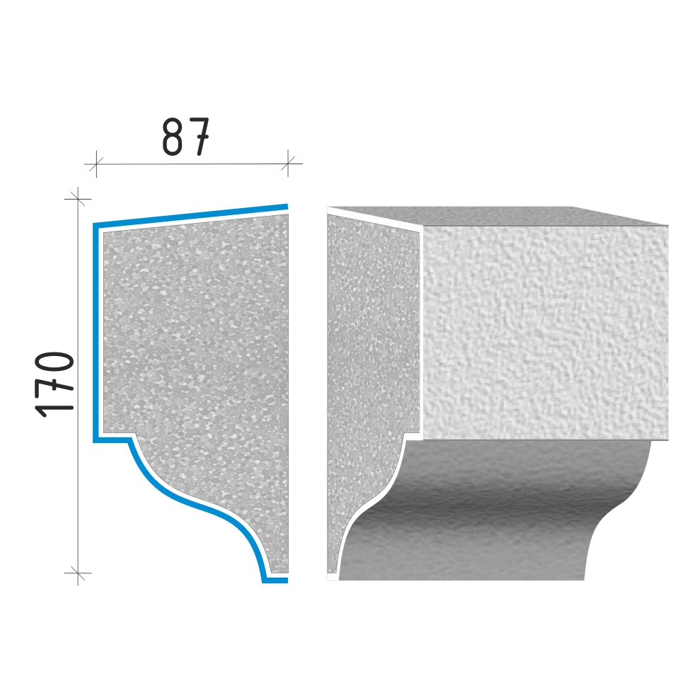 Průběžná římsa 170x87mm PR41117