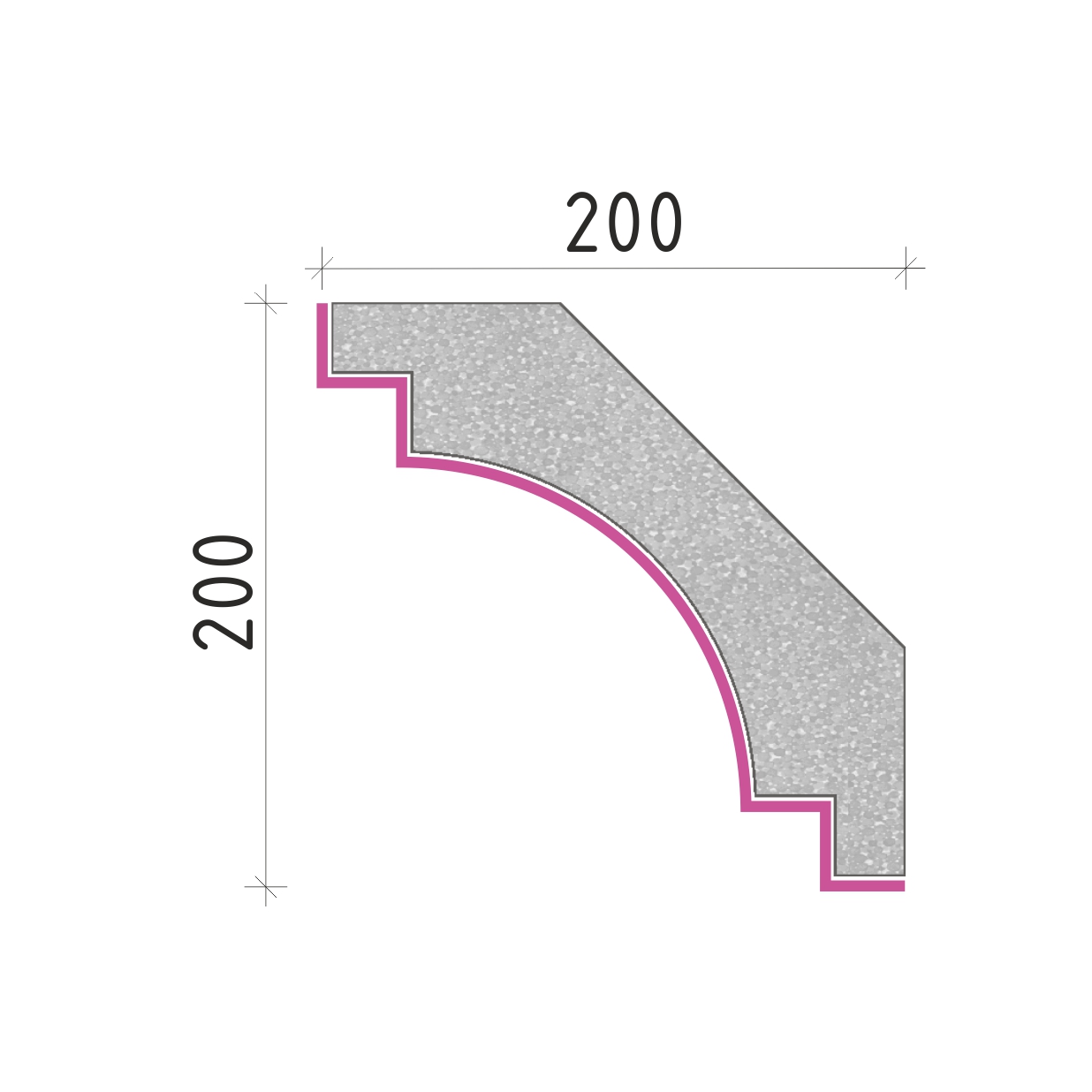Střešní římsa 200x200mm SR50220
