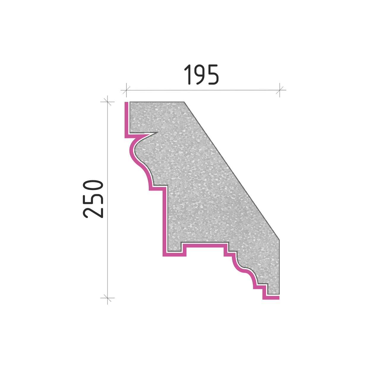 Střešní římsa 250x195mm SR51225