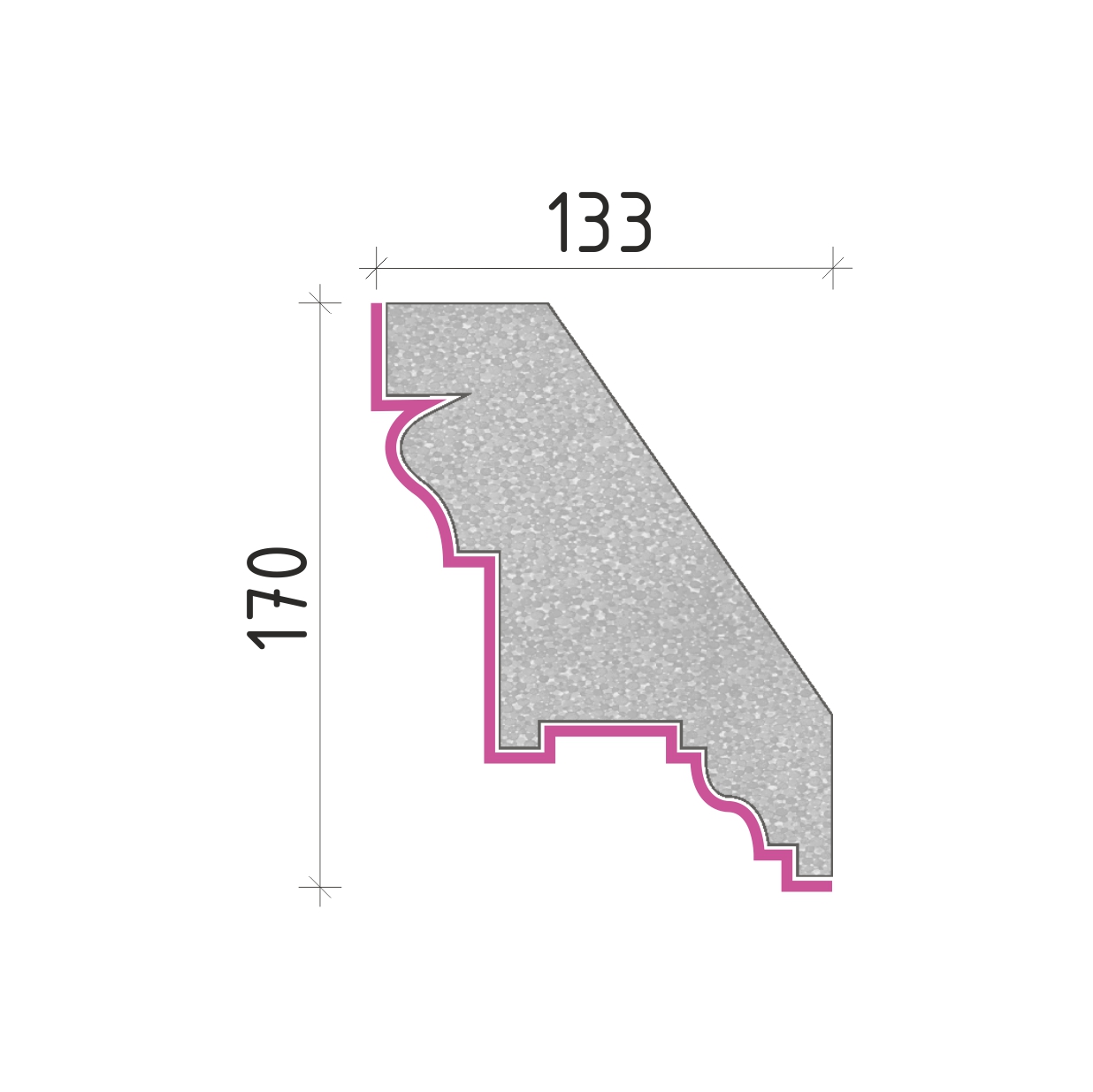 Střešní římsa 170x133mm SR51217